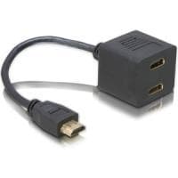 DeLOCK - Video-/lydadapter - HDMI - HDMI, 19-benet (M) - HDMI, 19-benet (W) - 20 cm (65056)