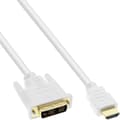 Miniatyrbild 1 av 4: InLine Premium DVI-D Single Link - HDMI-kabel / vit - 3 meter