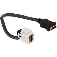 DeLOCK Keystone Module HDMI naaras > HDMI naaras 110° kaapelilla - video/äänikaapeli - HDMI - HDMI, 19-nastainen (F) - HDMI, 19-nastainen (F) - 22 cm