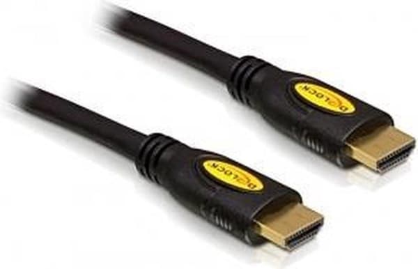 Delock - 1,4 High Speed HDMI-kabel - 1 m - Svart/Gul