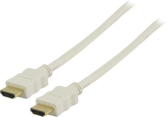 High Speed HDMI®-kabel med Ethernet, guldbelagte stik, stik A til stik A, hvidt, 0,5 m, Good Connections®