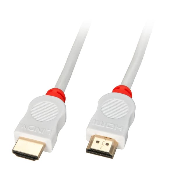 Lindy - Video-/lydkabel - HDMI - HDMI 19-pin (M) til HDMI 19-pin (M) - 2,0m - tredobbelt isolering - hvid (41412)