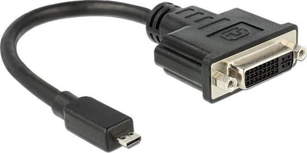 DeLOCK Micro HDMI - DVI-I Dual Link -sovitin / musta - 0,20 metriä