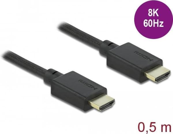 DeLOCK 85386 HDMI-kaapeli 0,5 m HDMI tyyppi A (vakio) musta (85386)