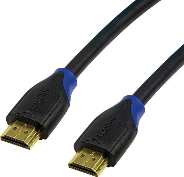 LogiLink CH0063 HDMI-forbindelseskabel, Standard: Højhastighed med Ethernet til opløsninger op til 4096 x 2160, Ultra HD og 3D sort, 3m
