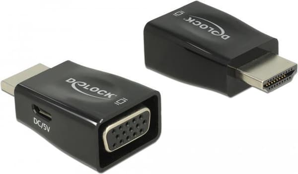 DeLOCK - videokonverter - HDMI - VGA - sort