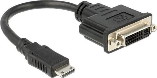 DeLOCK Mini HDMI til DVI-I Dual Link adapter / sort - 0,20 meter