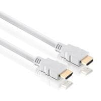 Højhastigheds HDMI-kabel med Ethernet, forgyldt, HDMI Han A / Han A, hvid, 5,0 m Højkvalitets tilslutningskabel til overførsel af digitale skærm- og t