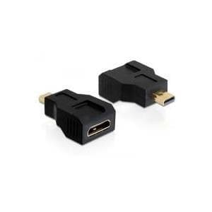 Delock Adapter High Speed HDMI Ethernetillä - mini-C-liitin > mikro-D-pistoke - 19-nastainen HDMI - C-liitäntä - 19-nastainen HDMI-micro D -pistoke