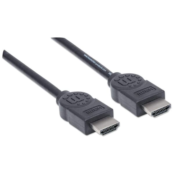 Manhattan - Video/Audio/Netværkskabel - HDMI - HDMI 19-pin (M) - HDMI 19-pin (M) - 5,0m - skærmet - Sort (323239)