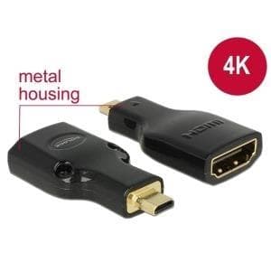 DeLOCK - Video/ljud/nätverksadapter - HDMI - HDMI, 19-stift (F) - 19-stift mikro-HDMI (M) - svart (65664)