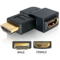 DeLOCK - Video-/äänisovitin - HDMI - HDMI, 19-nastainen (M) - HDMI, 19-nastainen (W) - kulmaliitin (65077)
