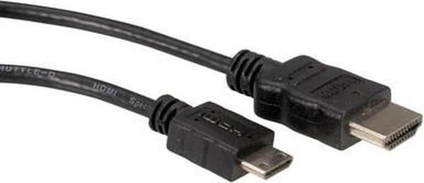Værdi 11.04.5579 HDMI-kabel 2 m HDMI Type C (Mini) HDMI Type A (Standard) Sort