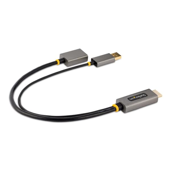 StarTech.com 12-tums HDMI till DisplayPort-adapterkabel, Active 4K 60Hz HDMI 2.0 till DP 1.2-omvandlare, HDR, USB-bussdriven, HDMI-källa till DisplayP