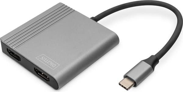 DIGITUS - Adapterkabel - USB-C han til HDMI hun - Space grey - Dolby TrueHD support, understøtter 21:9 biografformat, understøtter 4K 60 Hz Grå