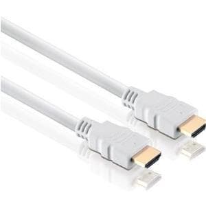 High Speed HDMI-kabel med Ethernet, forgyldt, HDMI Han A / Han A, hvid, 0,5 m Højkvalitets tilslutningskabel til overførsel af digitale skærm- og tv-s