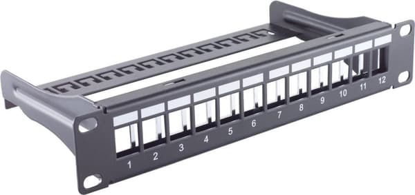 shiverpeaks ®-BASIC-S--10" Keystone Panel, 12-fold, 1U, STP, sort (BS08-10080) Sort
