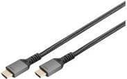 DIGITUS - Ultra High Speed - HDMI-kabel med Ethernet - HDMI han til HDMI han - 1m - Triple isolation - Sort - Understøtter 4K 120Hz, Understøtter 8K 6
