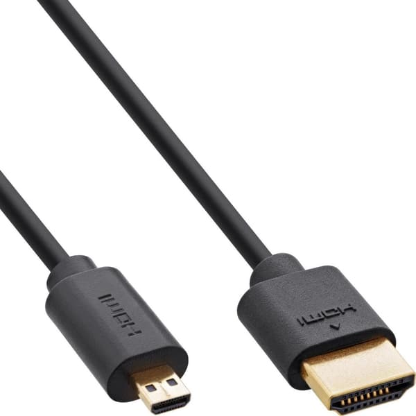 InLine 17902D HDMI-kabel 2m HDMI Type A (Standard) HDMI Type D (Mikrofon) Sort (17902D)