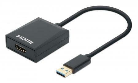 Manhattan 153690 kannettavan telakointiasema ja porttitoistin Kiinteä USB 3.2 Gen 1 (3.1 Gen 1) Type-A Musta