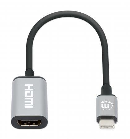 Manhattan 153706 videokaapelisovitin 0,15 m USB Type-C HDMI musta, hopea