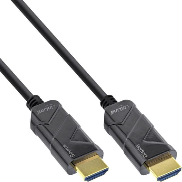 InLine® HDMI AOC-kabel, Ultra High Speed HDMI-kabel, 8K4K, sort, 100m (17999I)