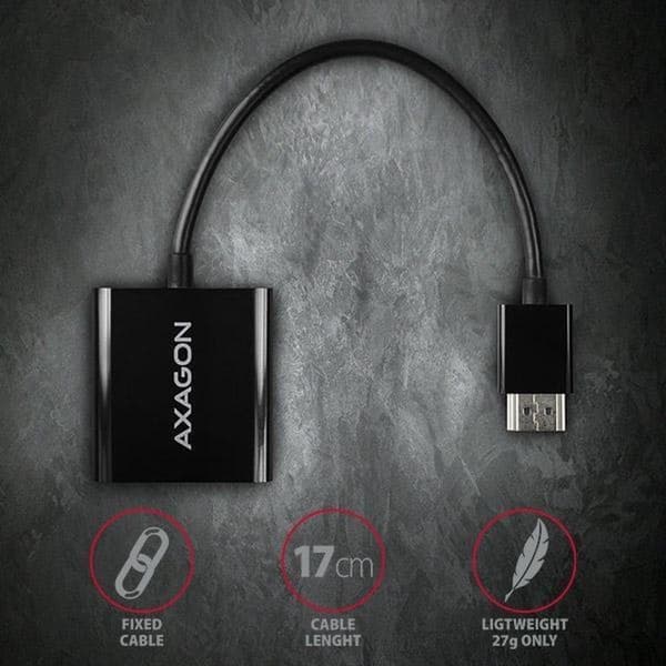 Axagon RVH-VGN videokabeladapter 0,17 m HDMI Typ A (Standard) VGA (D-Sub) Svart