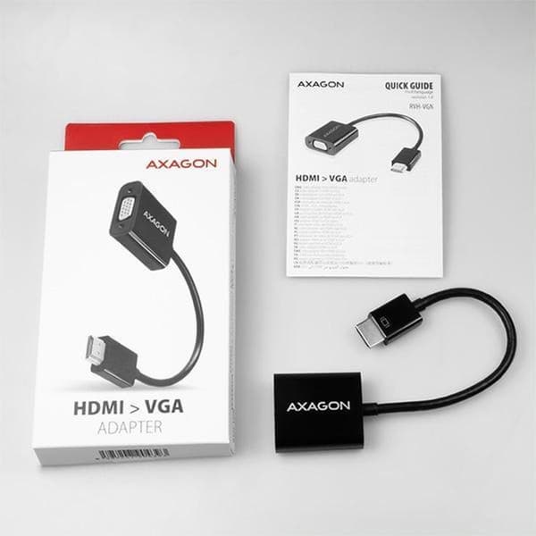 Axagon RVH-VGN videokabeladapter 0,17 m HDMI Typ A (Standard) VGA (D-Sub) Svart