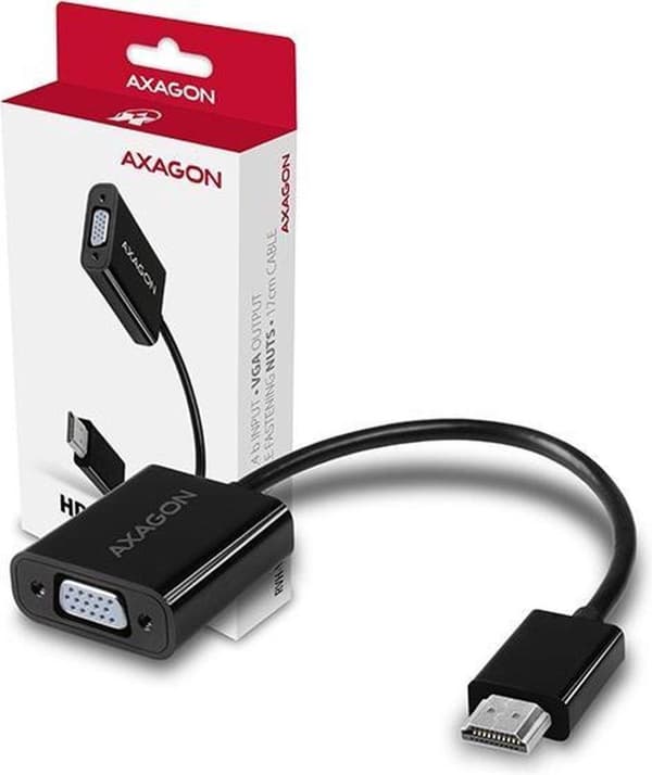 Axagon RVH-VGN videokabeladapter 0,17 m HDMI Typ A (Standard) VGA (D-Sub) Svart