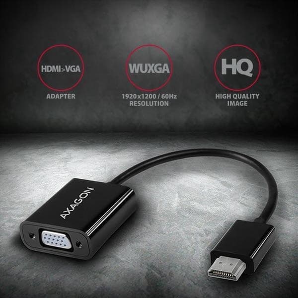 Axagon RVH-VGN videokabeladapter 0,17 m HDMI Typ A (Standard) VGA (D-Sub) Svart