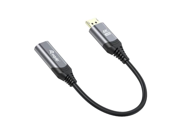 Utrusta Displayport->HDMI-adapter 1,2 M/F 4K/60Hz grå (133445)