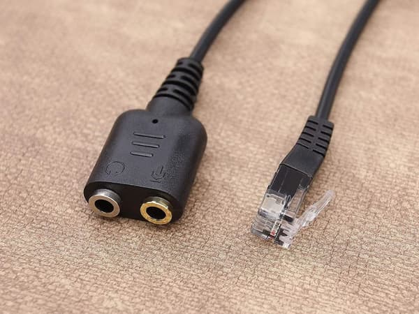 Varusta puhelinkaapeli RJ9 2 x 3,5 mm:n liitäntään kuulokkeille 25 cm (147944)