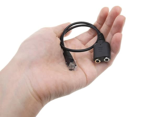 Varusta puhelinkaapeli RJ9 2 x 3,5 mm:n liitäntään kuulokkeille 25 cm (147944)