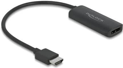 DeLOCK Adapter HDMI-A hane till DisplayPort hona 8K - 0,18 m - HDMI typ A (standard) - DisplayPort + Micro-USB - hane - hona - 1.4/2.2 (64213)
