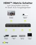 Miniatyrbild 2 av 6: Goobay HDMI™ matrisswitch 4 till 2 (4K @ 60 Hz) (58479)