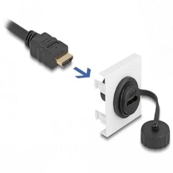 DeLOCK Easy 45 HDMI-moduuli 45 x 45 mm - 0,045 m - HDMI-tyyppi A (vakio) - HDMI-tyyppi A (vakio) - musta - valkoinen (81409)