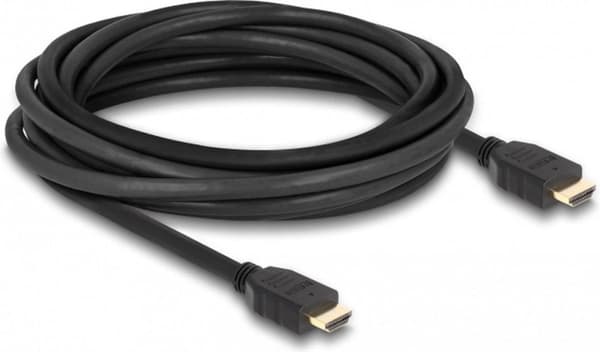 Delock - Highspeed - HDMI-kabel med Ethernet - HDMI han til HDMI han - 5.0m - sort - understøtter 8K 60 Hz, op til 48 Gbps dataoverførselshastighed (8