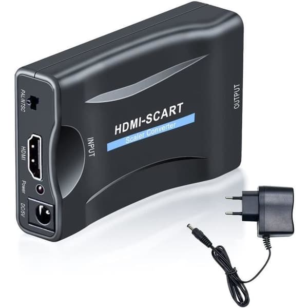 HDMI Scart AdapterHDMI till Scart Converter Kompatibel med NTSC PAL HDMI 1.3 för Sky HD Blu Ray PS3 TV VCR VHS 4