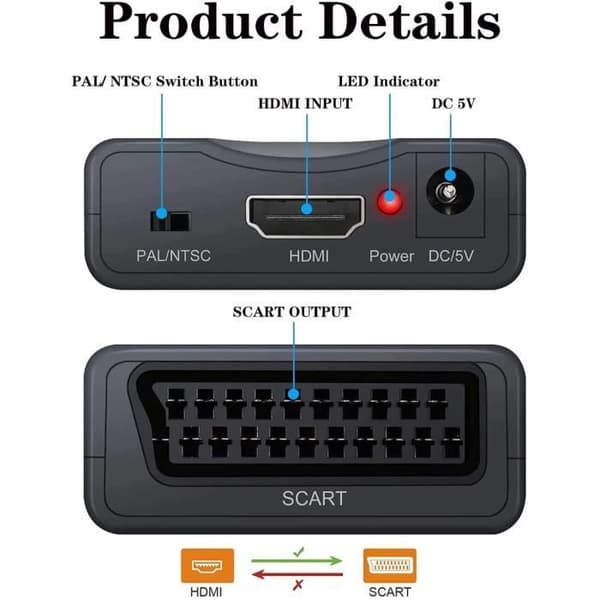 hdmi till scart-adapter hdmi till scart-omvandlare ljud video hdmi till scart-adapter stöder 148 utgång