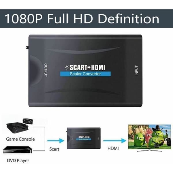 Scart till HDMI-adapter Scart till HDMI-omvandlare med USB-strömkabel SCART till HDMI-omvandlare Full HD 720P-1080PConvert [W79]