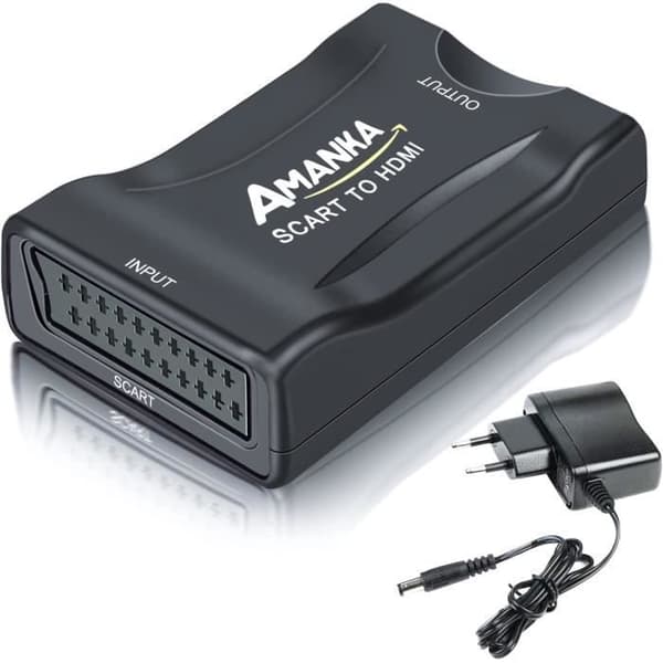 Scart till HDMI Adapter Scart Converter till HDMI Video Audio Adapter för Sky HD Blu Ray DVD HDTV STB VHS Xbox PS3 etc. 374
