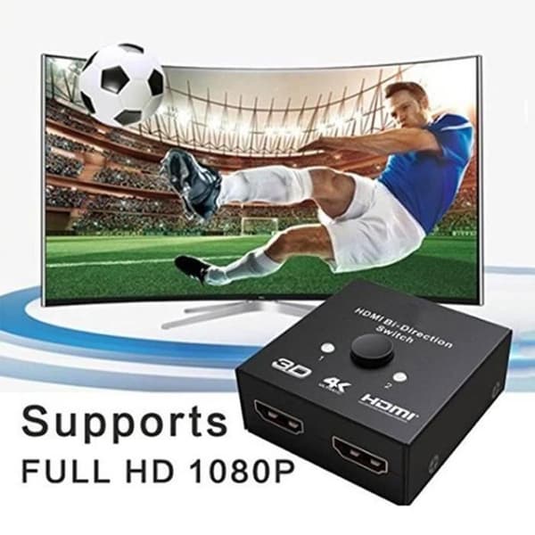 HDMI Dubbelriktad Switcher, HDMI Splitter 4K, 2x1 eller 1x2 HDMI Switcher för HDTV,DVD, High-Definition TV och