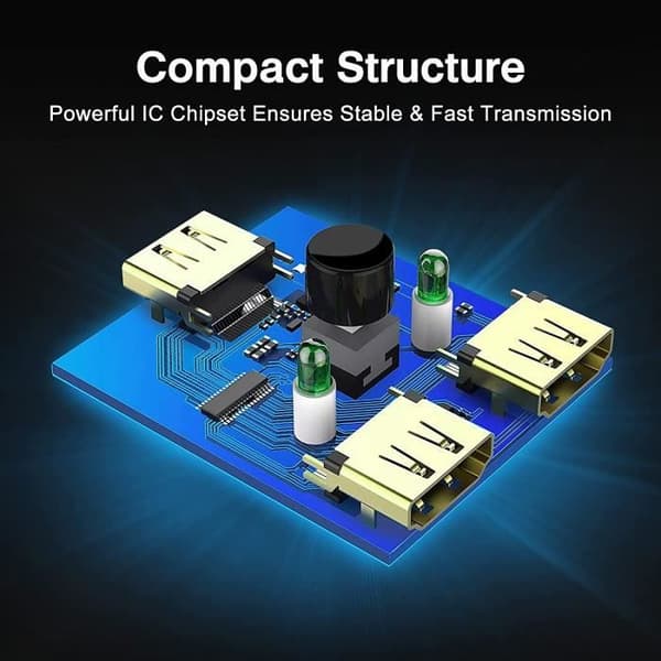 4K HDMI Switcher, Sunright HDMI Switcher Bi-Directional Splitter 2 In 1 Out,3D-1080P-4K-HDCP-HDMI Switcher för Blu-4