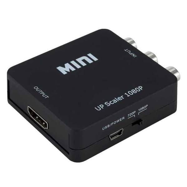 OCIODUAL Composite AV RCA CVBS till HDMI Video Audio Adapter 1080p Svart för TV Full HD AV2HDMI2 Converter