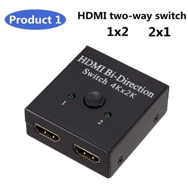 HDMI-kompatibel 4K splitter, 1x2-2x1 dubbelriktad KVM-switch, 2 i 1 ut för PS4-3 TV-box [1505334]
