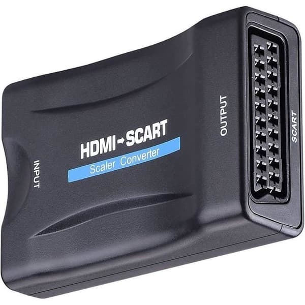 HDMI Scart Adapter, HDMI till Scart Converter Kompatibel med NTSC PAL HDMI 1.3 för Sky HD Blu Ray PS3 TV VCR VHS A48