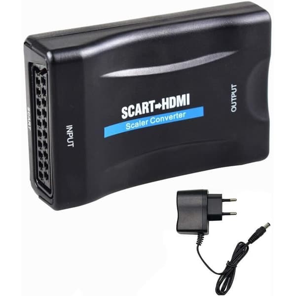 Tiancai HDMI Scart Adapter, 1080P HD Scart till HDMI Converter Kompatibel med NTSC PAL för Sky HD Blu Ray PS3 TV CR