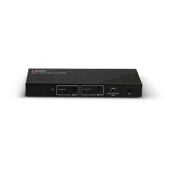 HDMI-matris 2x2 - Lindy - 38302 - 4K60 - HDMI-växlare - Vit färg