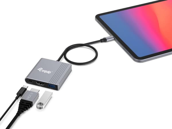 Utrusta adapter USB-C -> HDMI, USB3.0, PD 4K60Hz 0,15m gr (133488)