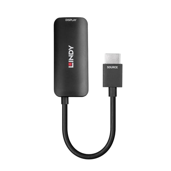 Lindy - Adapterkabel - HDMI hane till DisplayPort, Micro USB Typ B (endast strömförsörjning) - 6,25" - Svart - Stöder 8K 60 Hz (7680 x 4320), Stöder 4